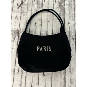Vintage Y2k Mini Paris Black Nylon Purse Souvenir Small